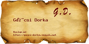 Gácsi Dorka névjegykártya